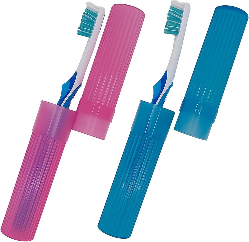 American Comb حامل فرشاة الأسنان (أزرق ووردي) - مصنوع في الولايات المتحدة الأمريكية. مع فتحات تهوية. - Image 2